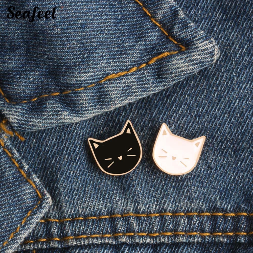 SF ✥2Pcs/Set Cartoon Cats Animal Brooch Pin Jacket Badge Jewelry Gift