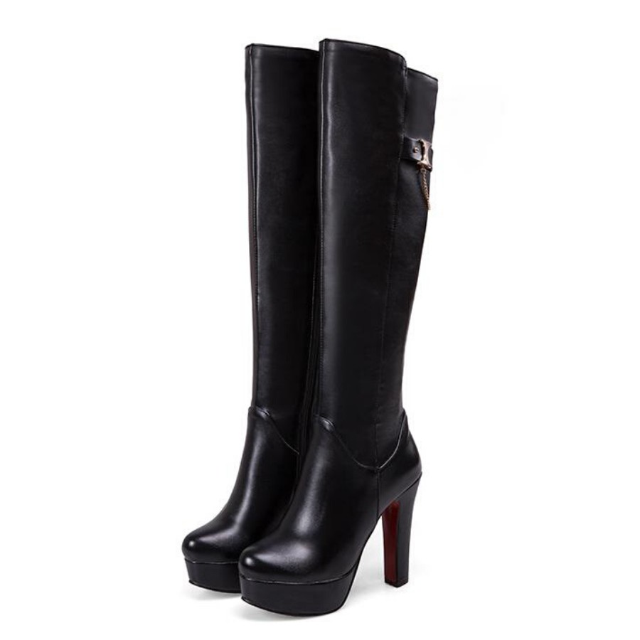 [ Có ảnh thật] Boot ống cao ngang gối 12cm SÀNH ĐIỆU GCC2501
