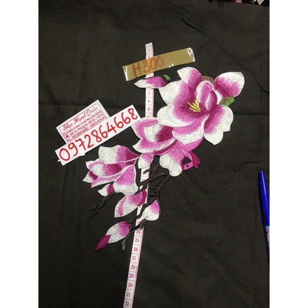 cành hoa mộc Lan thêu chỉ lụa dùng trang trí áo dài (Shop giao đơn tiền hàng từ 50k)