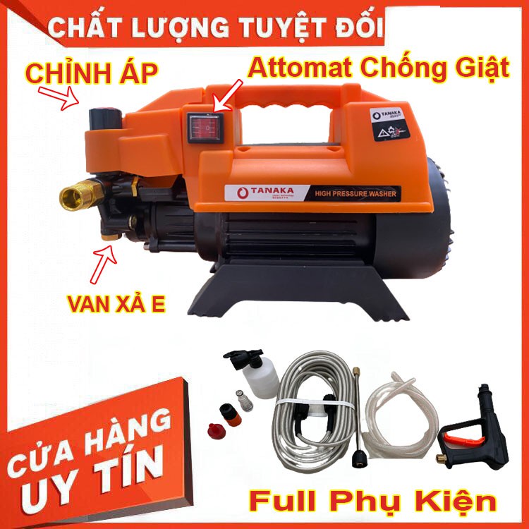 Máy Rửa Xe Tanaka 2500W | Model T9 | Có Chỉnh Áp | 3 Chế Độ Phun | Bảo Hành Chính Hãng 12 Tháng