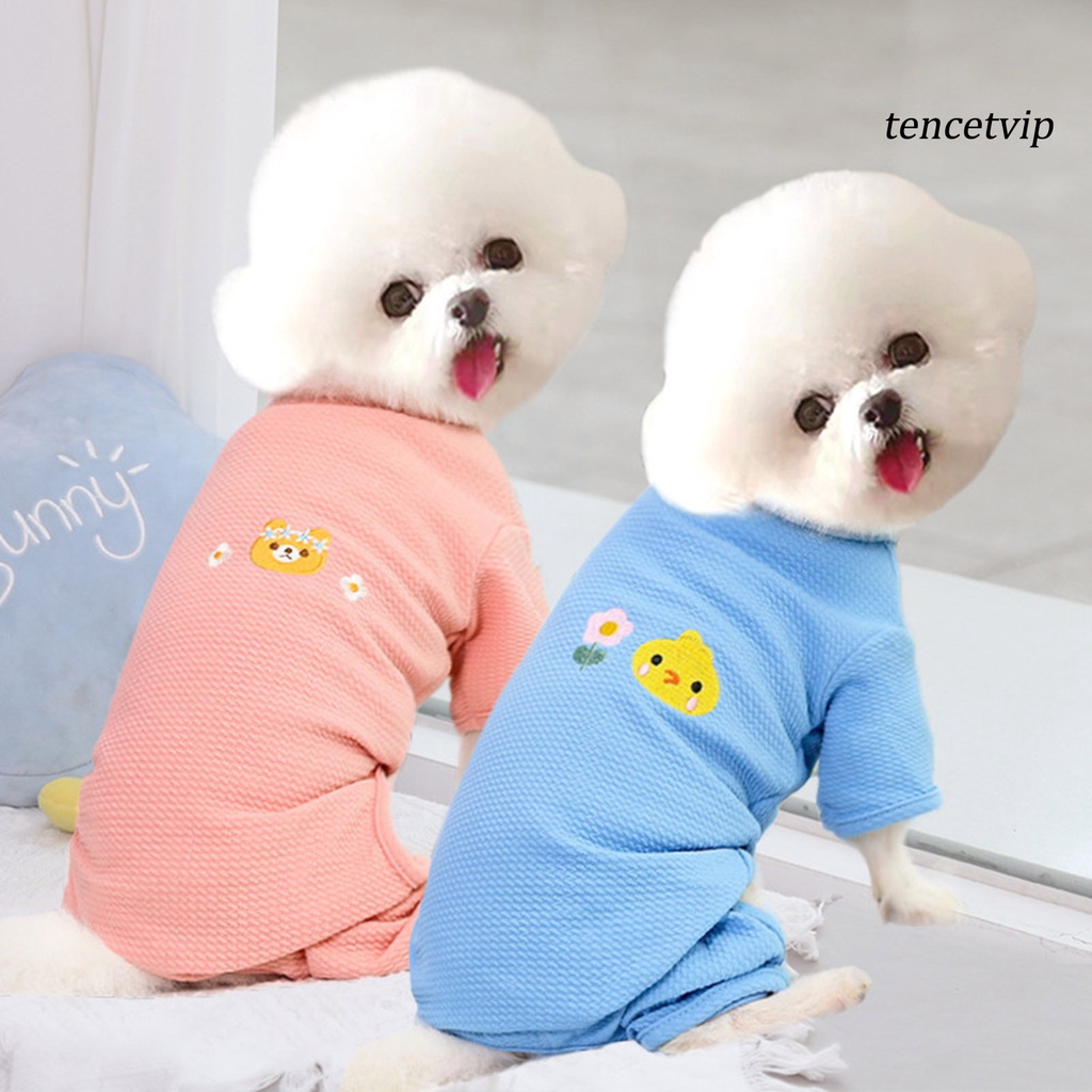 Bộ áo liền quần giữ ấm họa tiết hoa cho thú cưng