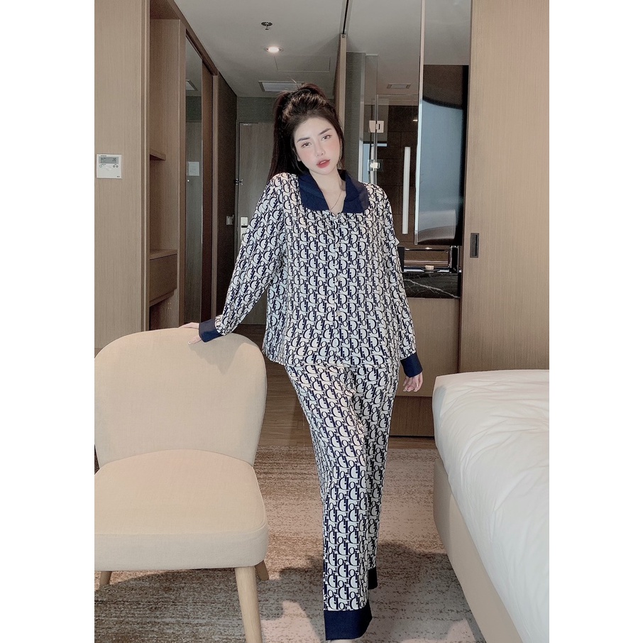 ẢNH THẬT pijama tay dài big size 60kg đến 80kg , đồ bộ nữ tay dài thiết kế siêu xinh, chất liệu lụa cao cấp mềm mịn mát
