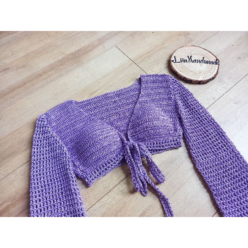 Áo tay dài, ống tay leo, cột dây ngực xinh xắn Handmade