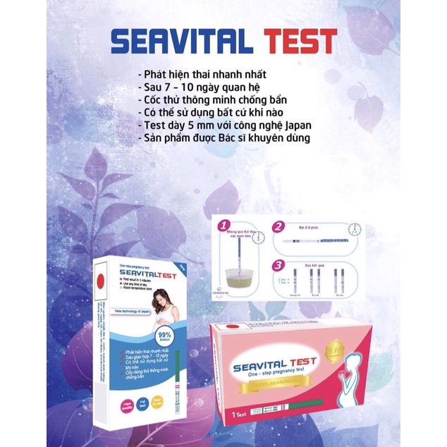 Que thử thai , phát hiện thai nhanh nhất Seavital test