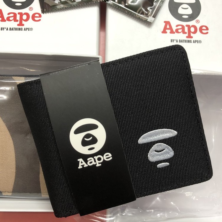 [Ảnh thật+FREESHIP] Ví Aape A bathing ape, Ví Bape 4 màu Đen, Đỏ, Xanh, Camo Green Bape VN