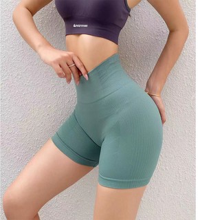 Quần đùi dệt lưng cao nâng mông (đồ tập gym-yoga nữ)