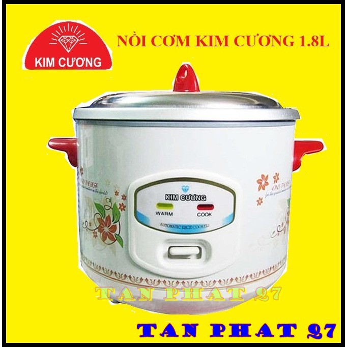 [Mã ELFLASH5 giảm 20K đơn 50K] Nồi cơm điện kim cương 1,8 lít nắp rời