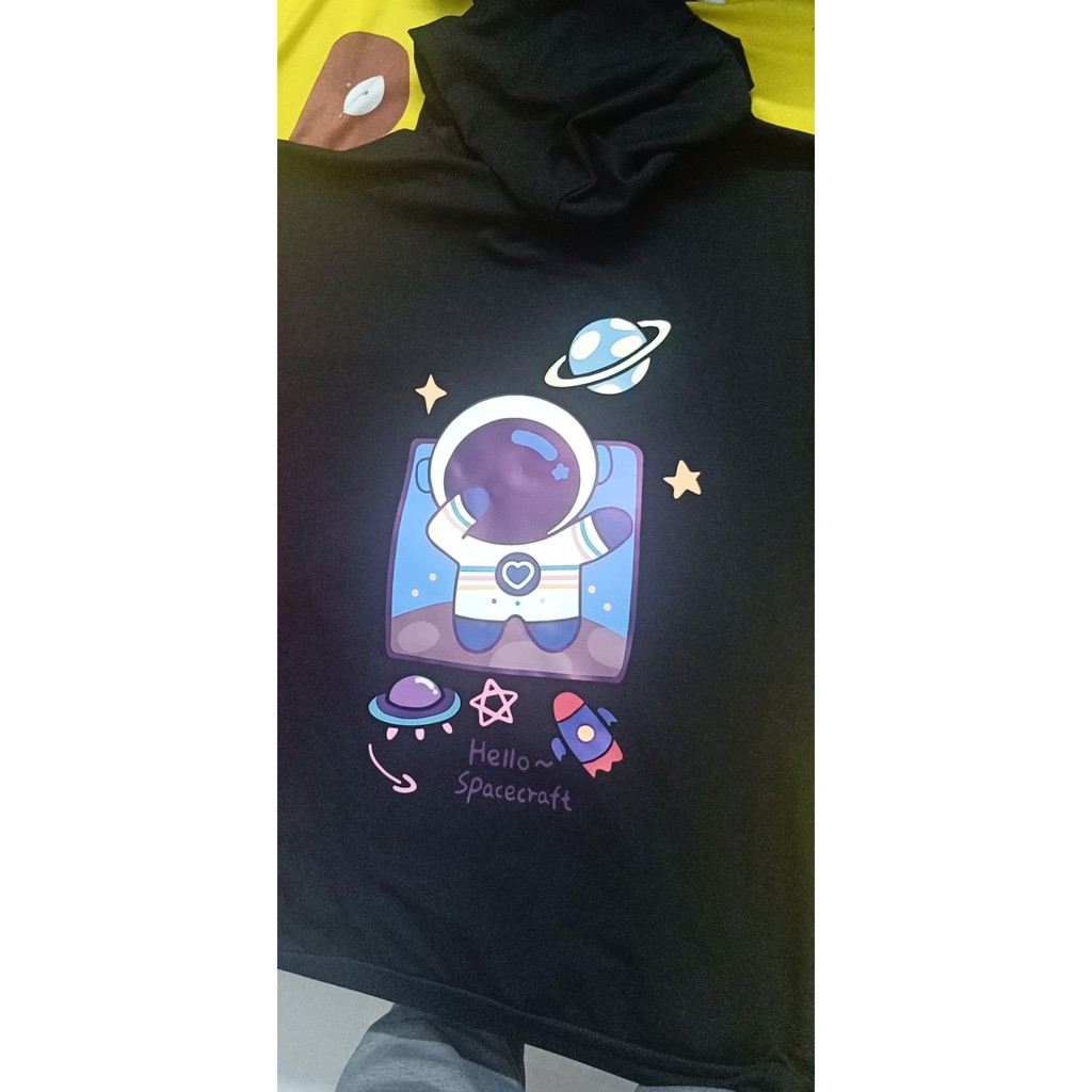 Áo hoodies nữ Wings phiên bản phi hành gia dễ thương đen trắng 45-90kg | BigBuy360 - bigbuy360.vn