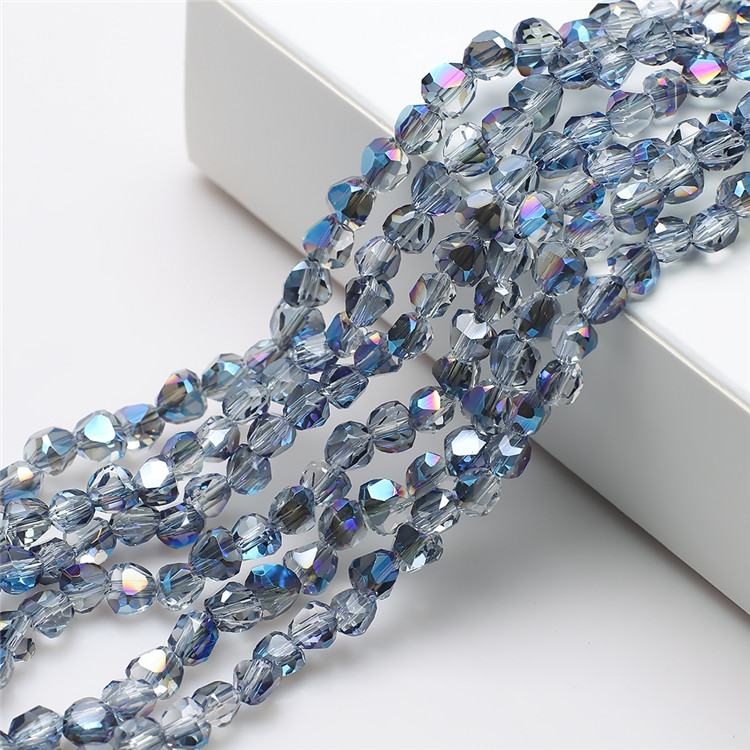 Set 100 Hạt Thủy Tinh Hình Trái Tim 6mm Nhiều Màu Dùng Làm Đồ Trang Sức Thủ Công Tiện Dụng