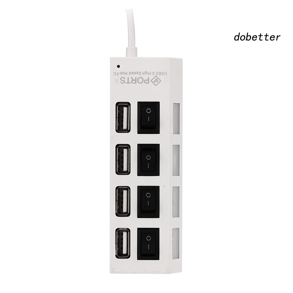 POWER Bộ Chia 4 Cổng Usb 2.0 Tốc Độ Cao Có Công Tắc On / Off Cho Máy Tính