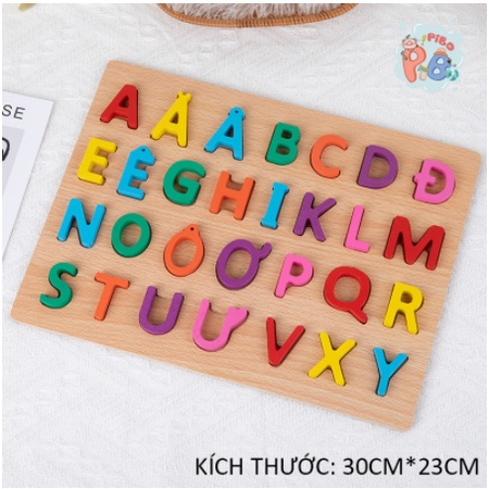 COMBO 2 BẢNG GỖ NỔI CHỮ CÁI TIẾNG VIỆT, CHỮ SỐ CHO BÉ - BẢNG GHÉP CHỮ NỔI TIẾNG VIỆT GỒM BẢNG CHỮ IN HOA VÀ 20 SỐ