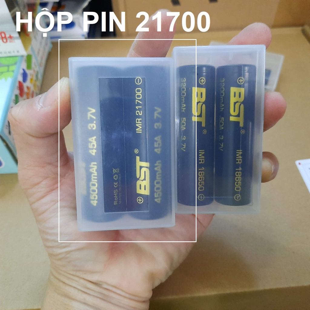 Hộp đựng 2 pin 21700 / 20560 bằng nhựa