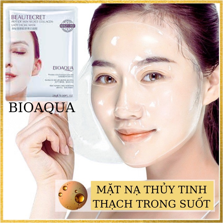 Mặt Nạ Thạch Thủy Tinh Trong Suốt Bioaqua Dưỡng Trắng Dưỡng Ẩm Cho Da Mặt Da Dầu Mụn Mặt Nạ Vàng 24k Nội Địa Trung