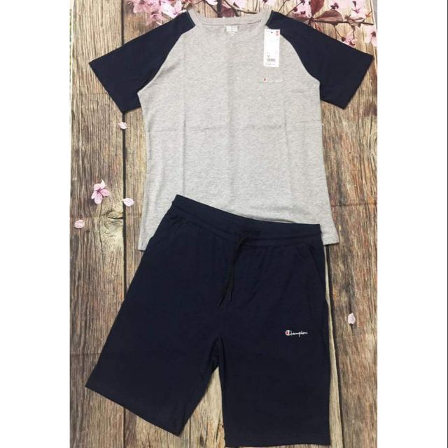 sỉ Bộ nam Champion cộc tay, quần đùi xuất Nhật Uniqlo chính hãng