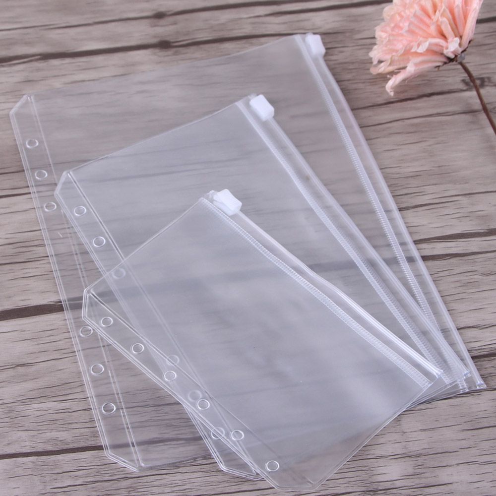 Set 1/5 túi zip nhựa PVC trong suốt đựng đồ đa năng