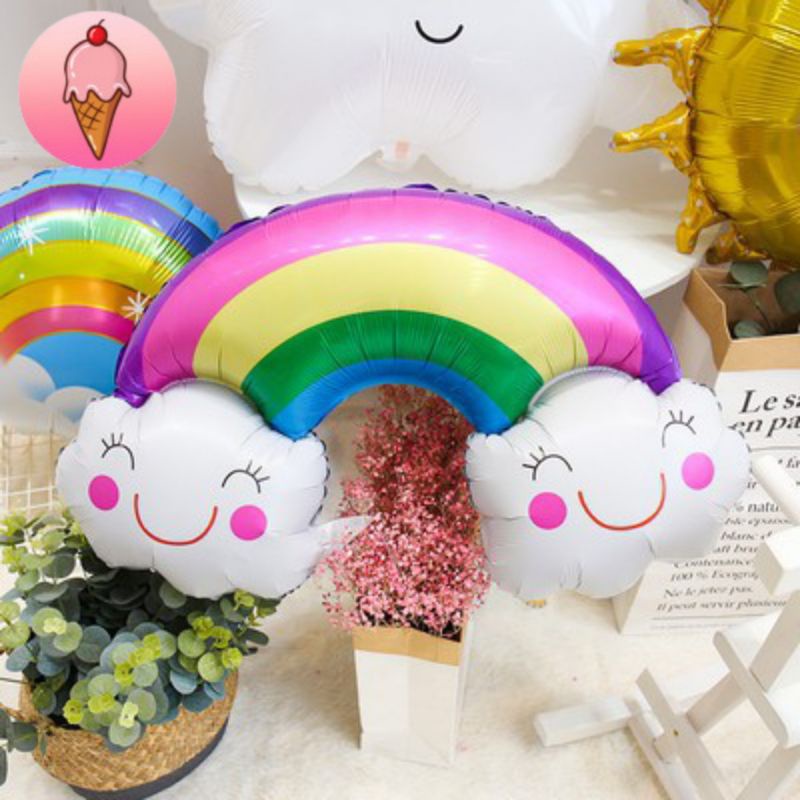 Bóng Hình Đám Mây Cầu Vồng Nhiều Màu Sắc Trang Trí Sinh Nhật Cho Bé Trai Bé Gái - K141