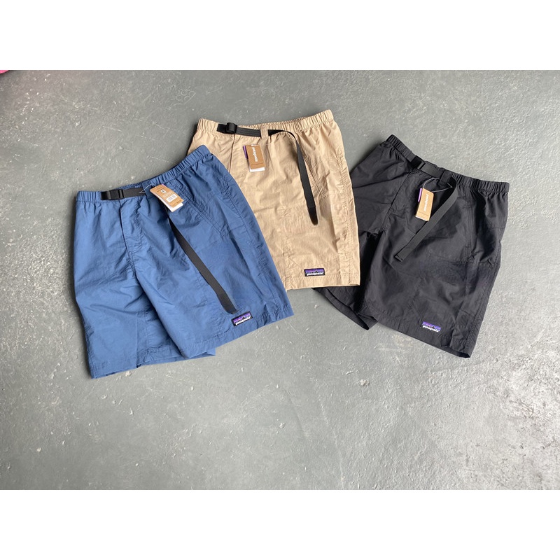 Patagonia Quần Short cotton Thêu logo Phối Túi Lớn Phong Cách Nhật Bản Cho Cặp Đôi