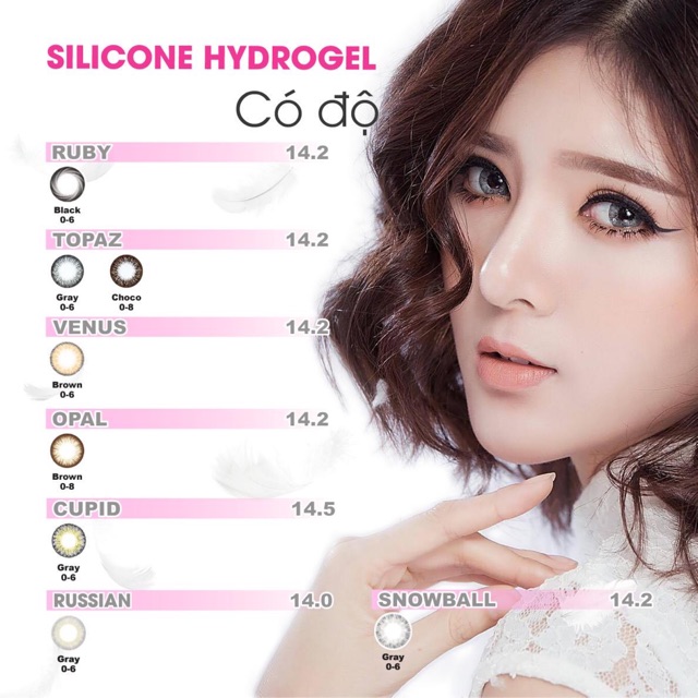 Lens đeo 24h có độ cao cấp kính áp tròng chính hãng angel eyes cho mắt thở