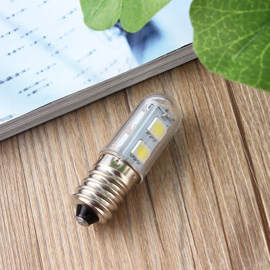 Đèn LED 7 bóng gắn tủ lạnh màu trắng ấm AC 220V E14 1W 5050 SMD