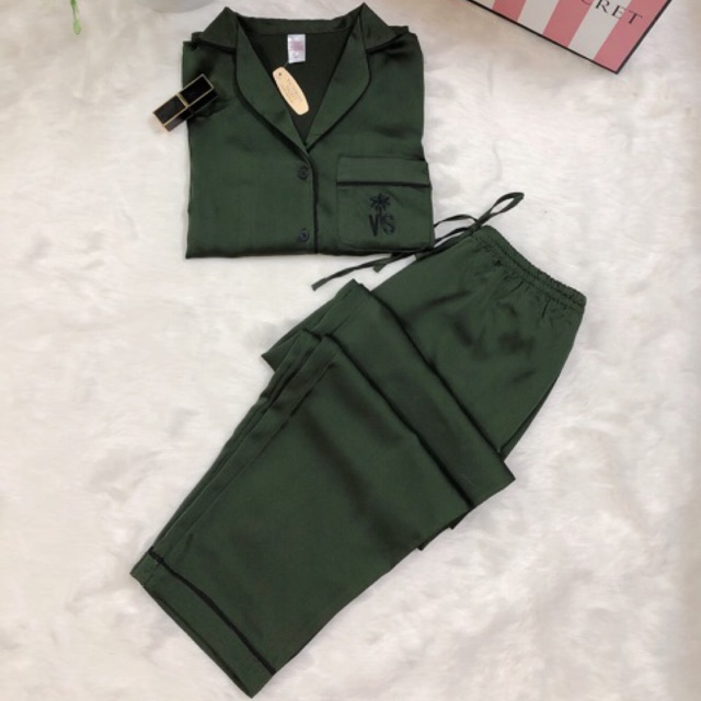 Bộ ngủ pijama lụa quần dài victoria | BigBuy360 - bigbuy360.vn