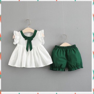 Quần áo trẻ em SET ÁO VÁY NƠ BÈO QUẦN CHUN VÔ CÙNG ĐÁNG YÊU Đủ Size Dành Cho BÉ 7kg-19kg