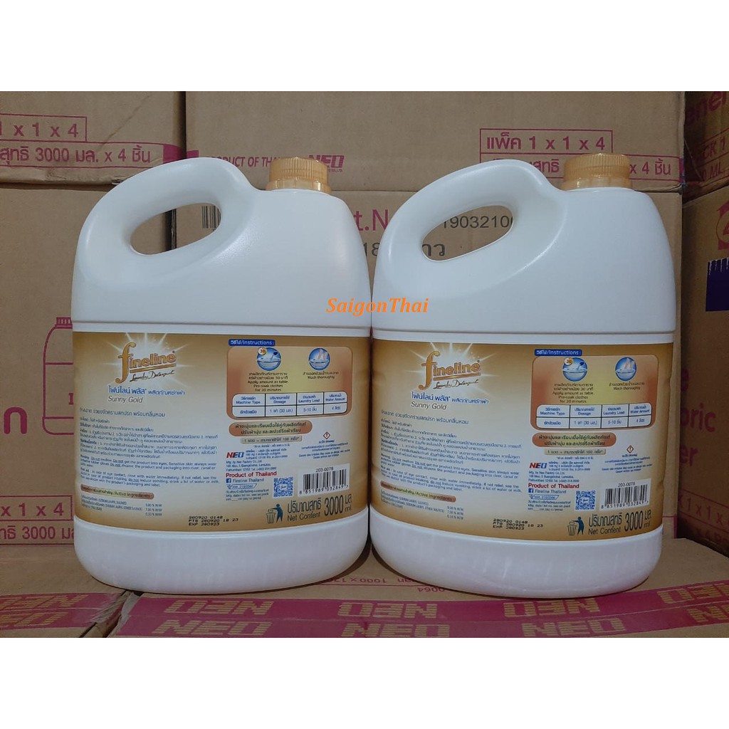 (SGT) Nước Giặt Fineline màu Vàng Sunny 3000ml (3 lít)