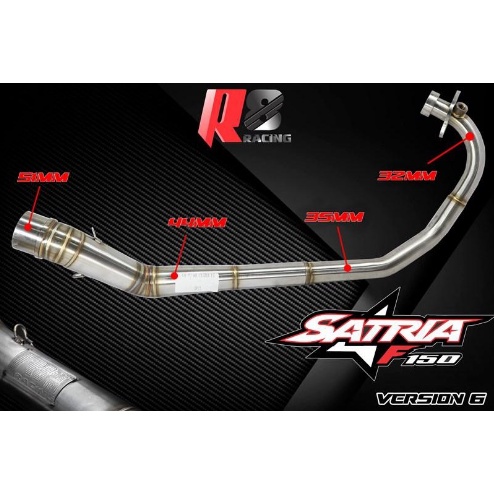 Cổ pô tăng 2 khúc R8 Racing xịn raider Satria Fi