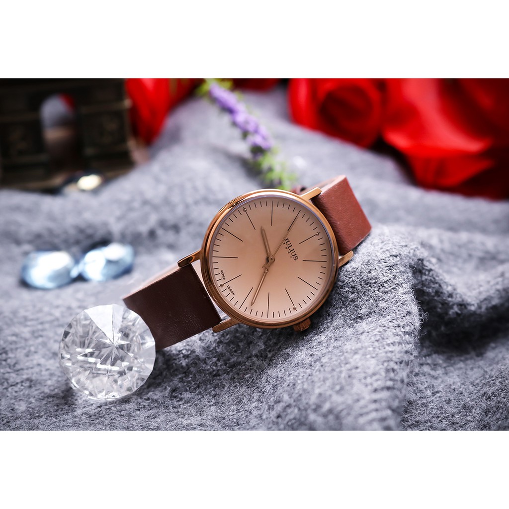 Đồng hồ nữ Julius Hàn Quốc JA-814LE dây da đơn giản tinh tế