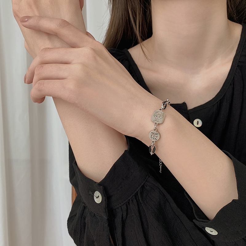 Vòng đeo tay mặt tròn không phai phong cách hip hop cá tính