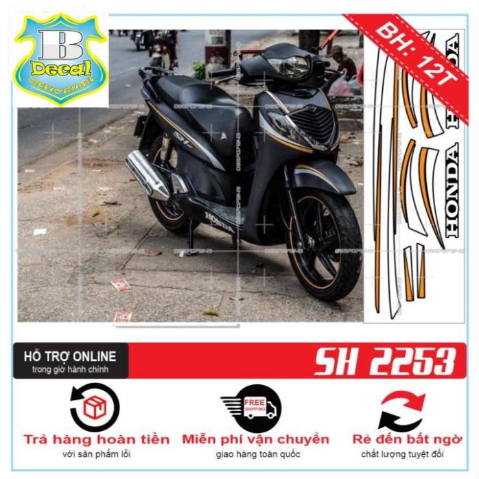 ( Quí khách vui lòng mang ra tiệm cho thợ dán ) Tem SH 2008 CHỈ ĐỎ ĐEN [Bi Decal]