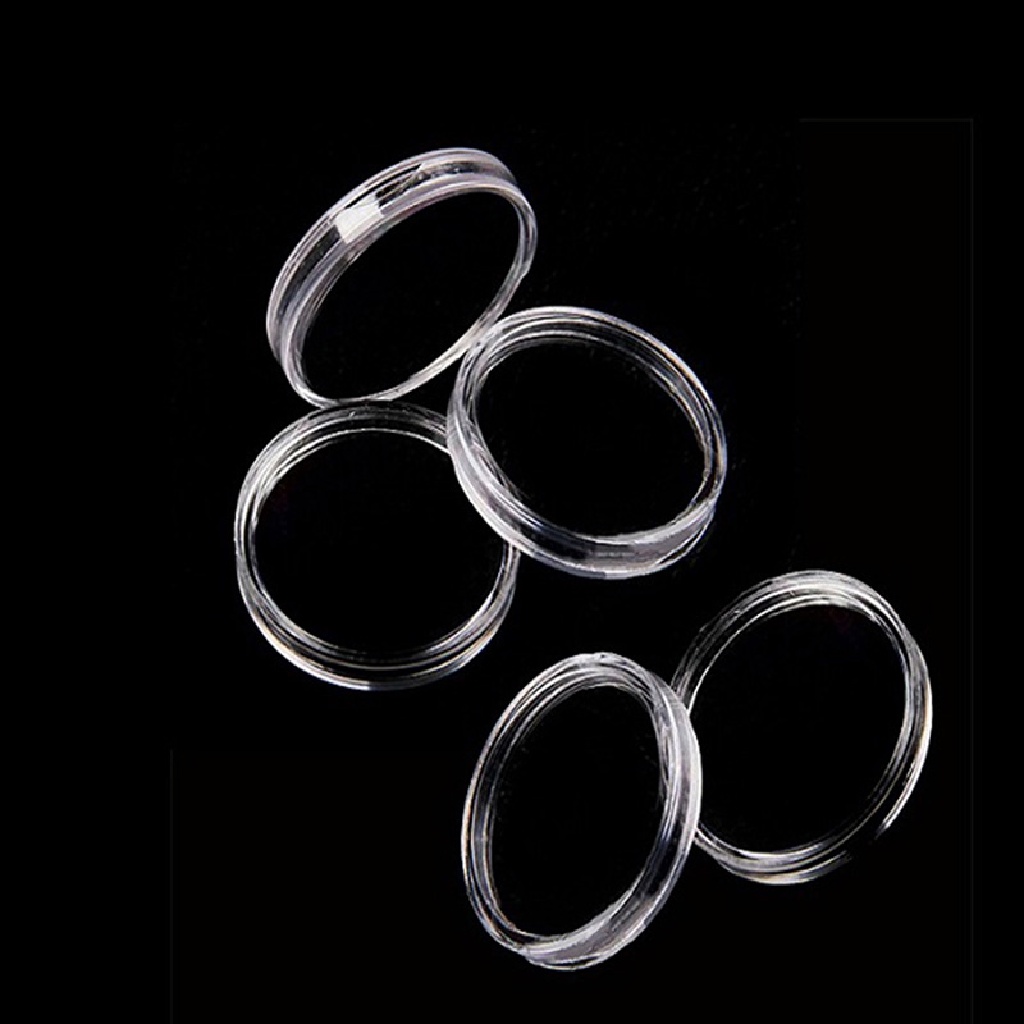 Set 10 Hộp Tròn Trong Suốt Đựng Tiền Xu 19mm