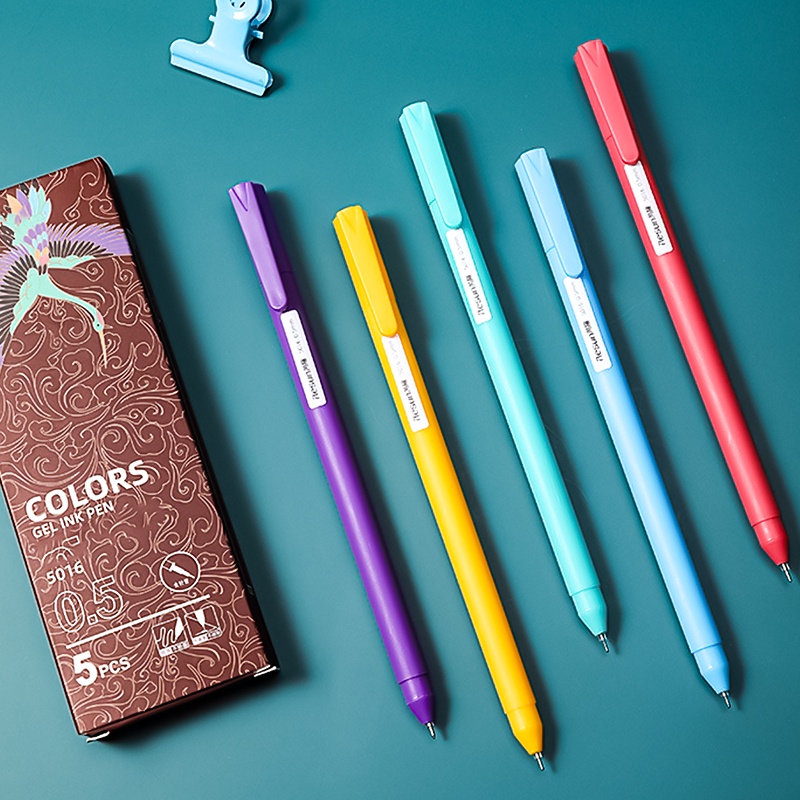 Set 5 bút bi ngòi 0.5mm nhiều màu sắc