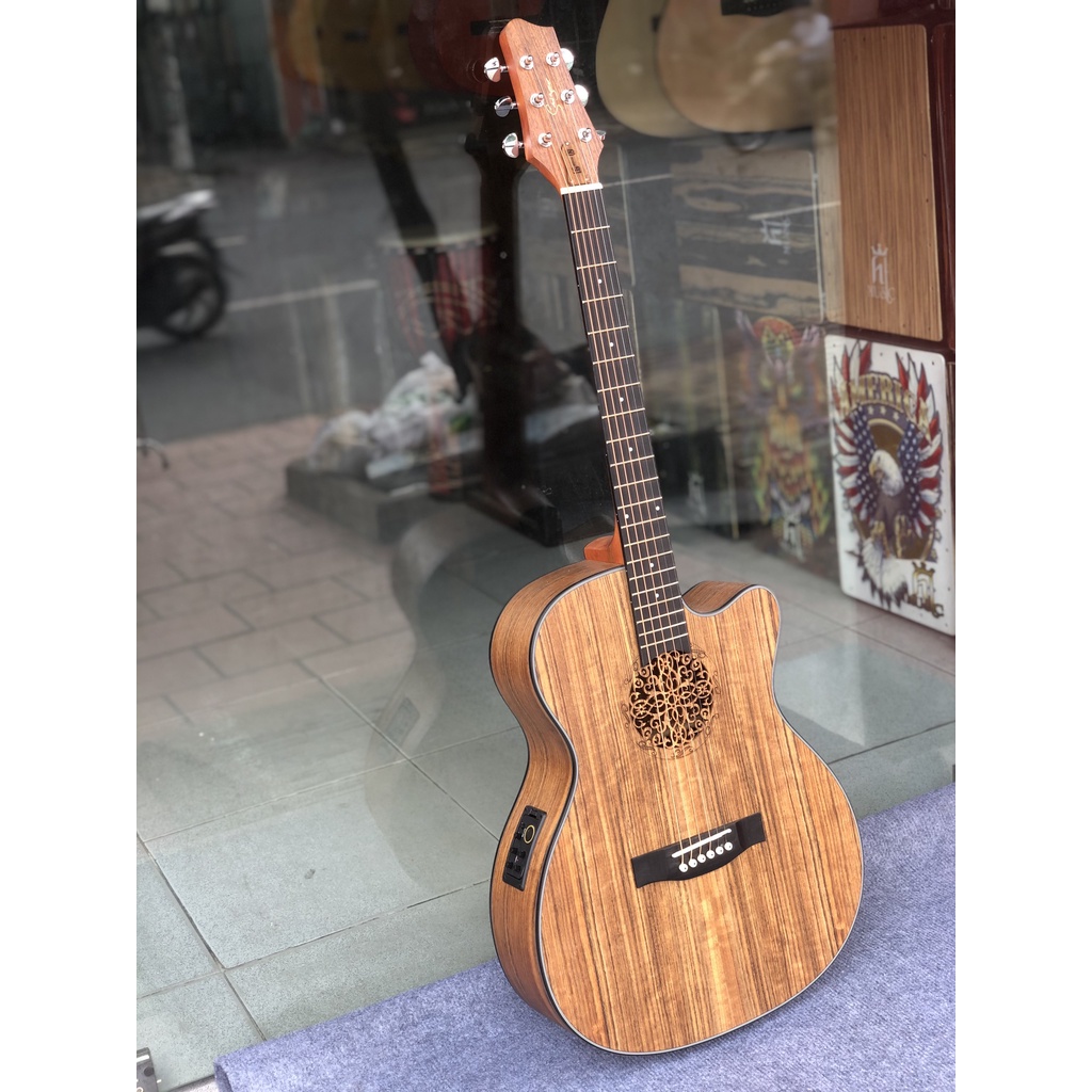 Đàn guitar Saiger gỗ walnut có EQ  [Tặng full phụ kiện]