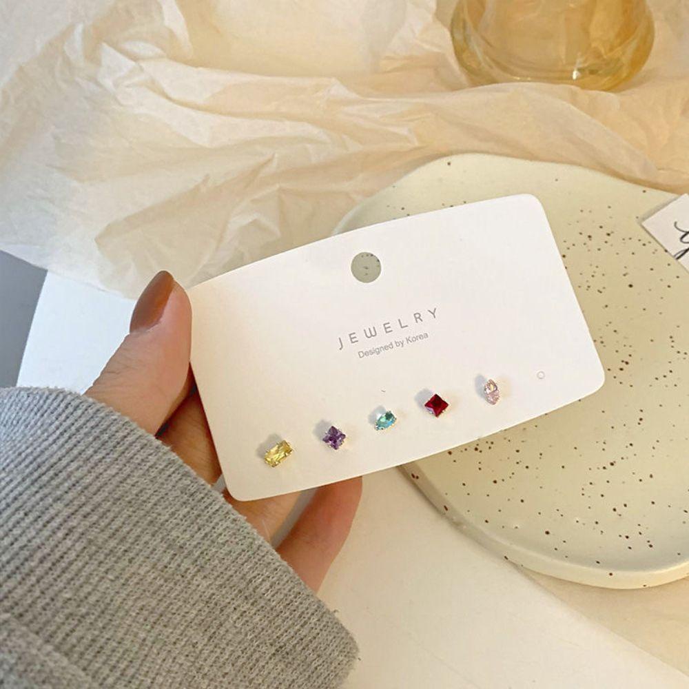 MXGOODS Khuyên Tai Đính Đá Nhiều Màu Thời Trang