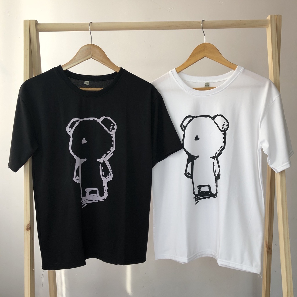 Áo thun tay lỡ unisex GẤU- Áo phông nữ form rộng cho cặp đôi phong cách hàn quốc vải dày dặn, thoáng mát