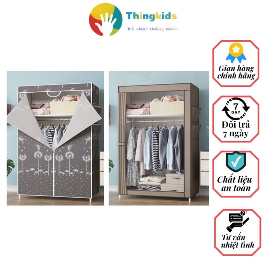 Tủ Vải Để Quần Áo Họa Tiết 1,2 3 Buồng - Thingkids