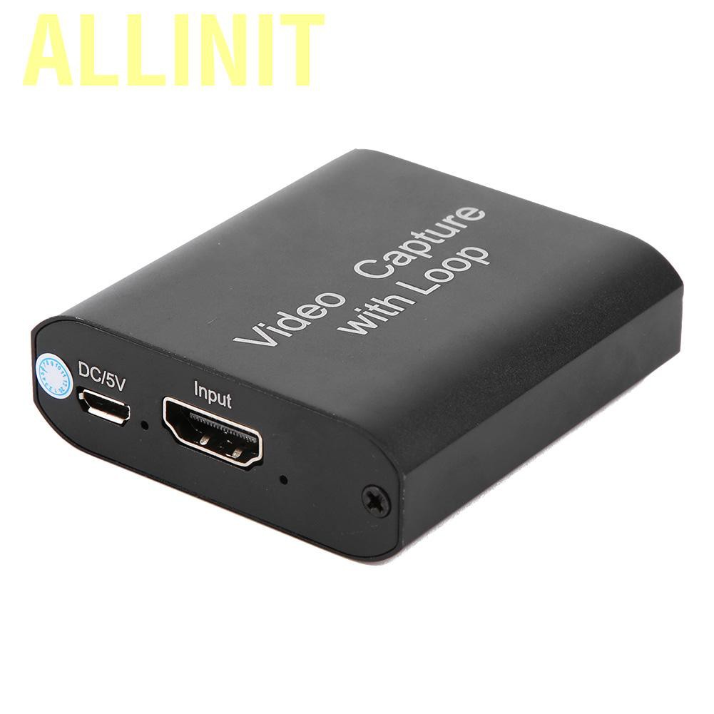Allinit 1080P 4K HDMI Video Capture Card HD Live USB to with Loop Out
