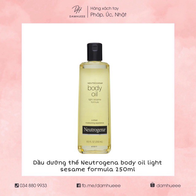 DẦU DƯỠNG CƠ THỂ NEUTROGENA BODY OIL LIGHT SESAME FORMULA 250ML CHÍNH HÃNG - 8070