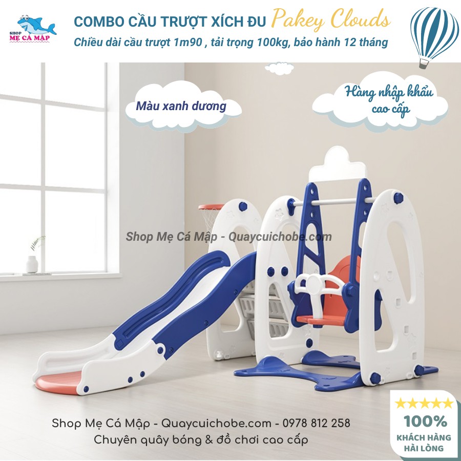 Cầu trượt Pakey Sale mã VIP, cậu trượt nhựa nguyên sinh cao dày dặn an toàn
