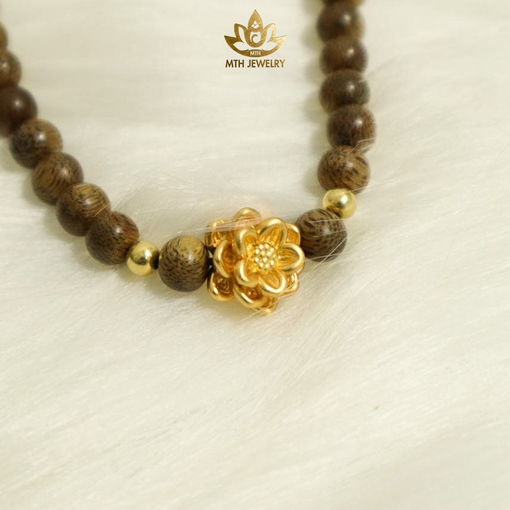 Vòng Tay Trầm Hương Tự Nhiên 108 Hạt MIX Charm Bạc S925 Phong Thủy - Hợp Mệnh - MTH JEWELRY