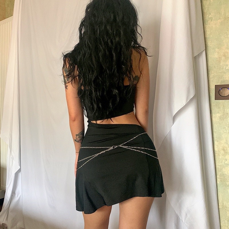 Set Đen Cut Out kèm belt bạc