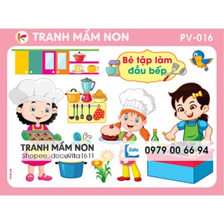 Decal mầm non-GÓC PHÂN VAI PV-016 khổ lớn 127x80