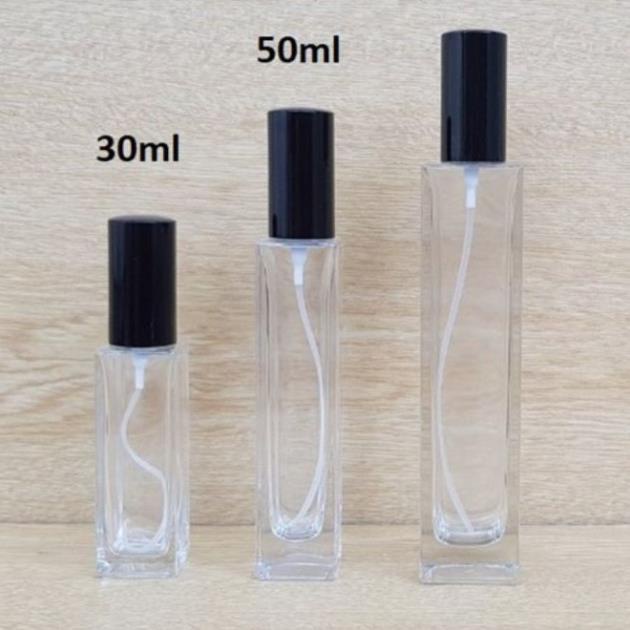 Lọ Chiết Nước Hoa ❤ GIÁ TỐT NHẤT ❤ Lọ chiết nước hoa 50ml Vuông Cao , lọ dầu thơm , phụ kiện du lịch
