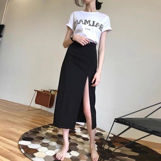 Chân váy dài xẻ tà, chân váy midi có quần lót trong chống lộ
