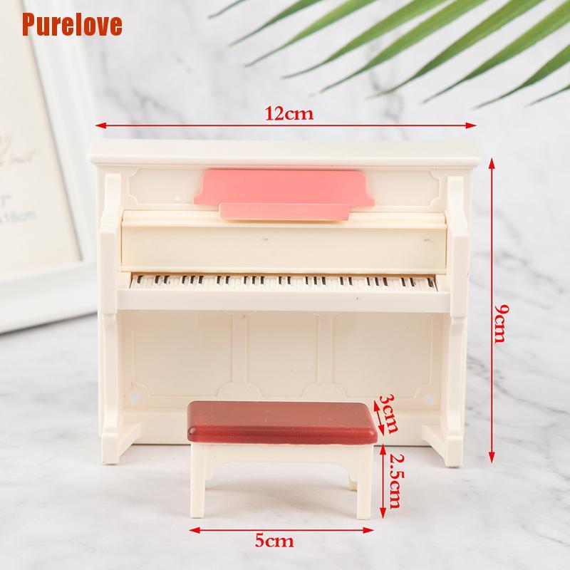 1 Set Đàn Piano Mini Màu Trắng Trang Trí Nhà Búp Bê 1 Set 12