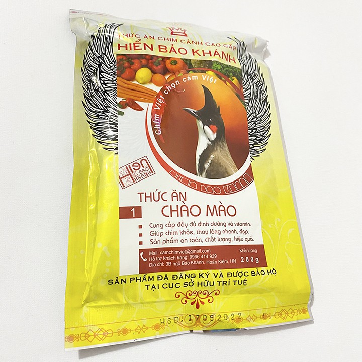 Cám chim chào mào Hiển Bảo Khánh số 1 cao cấp chất lượng hiệu quả 200gram