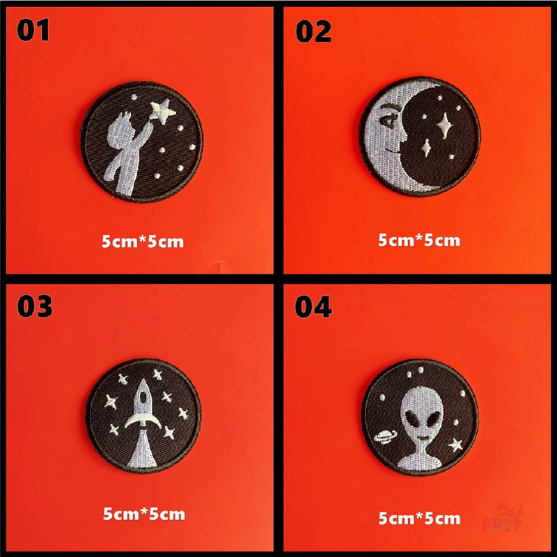 ☸ Miếng Dán Ủi Quần Áo Họa Tiết Trắng Đen Cổ Điển ☸ 1 Cái Tự May Thêu Trên Sắt Trên Huy Hiệu Miếng Vá