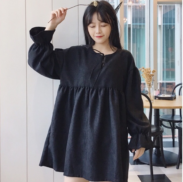 ĐẦM BABYDOLL TAY DÀI ULZZANG CÓ SIZE ĐẠI , BIGSIZE | BigBuy360 - bigbuy360.vn