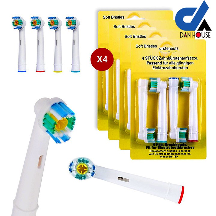 Xuất xứ: Đức - Bộ 4 đầu bàn chải đánh răng điện thay thế cho máy OralB - Shop Dan House