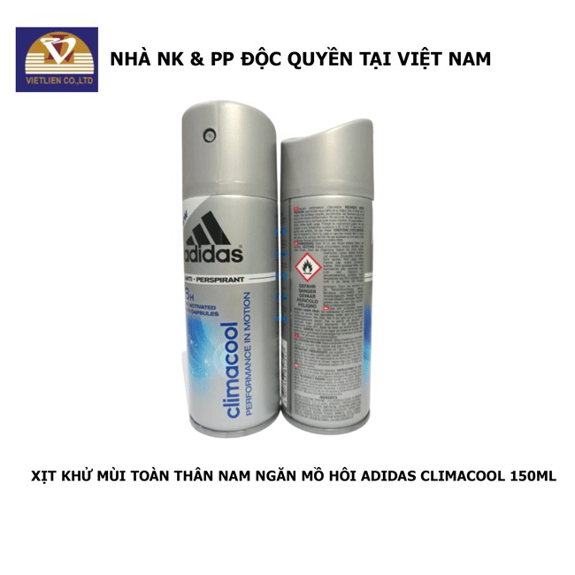 Xịt Khử Mùi Toàn Thân Nam Ngăn Mồ Hôi Adidas Climacool 150ml